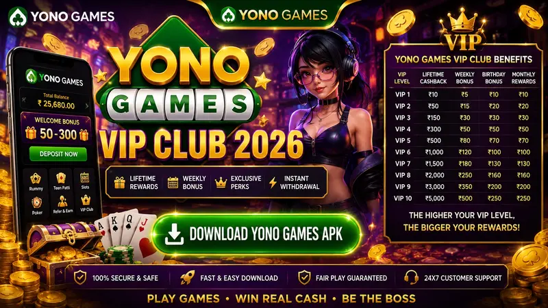 Yono Games VIP Club 2026: Get Lifetime Rewards, Weekly Bonus & Download APK